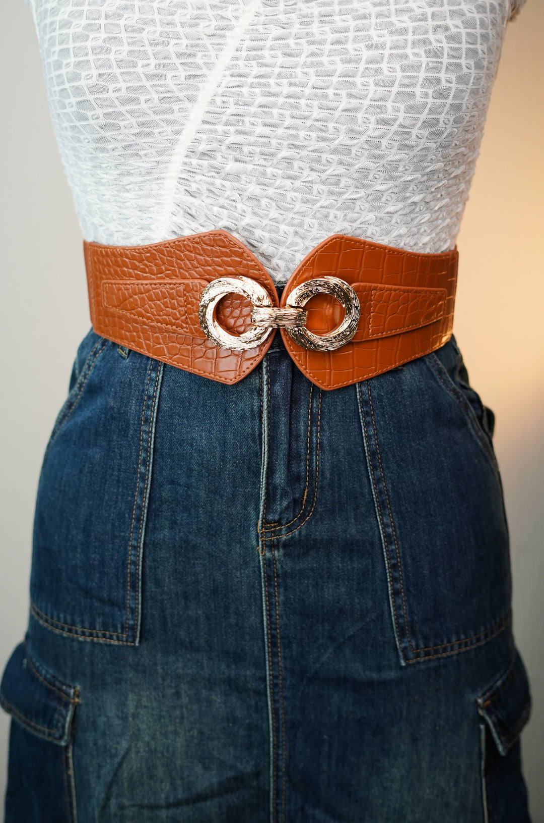 Richly Tanned Belt for Radiant Fashion with Hook