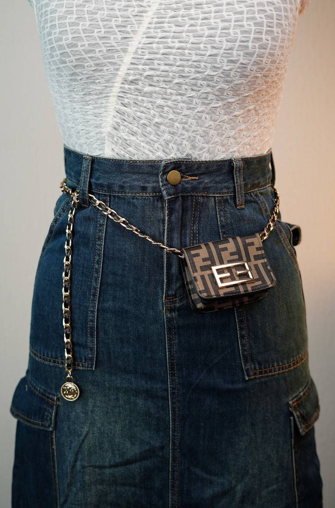Trendy Waist Chain and Petite Mini Bag Combo