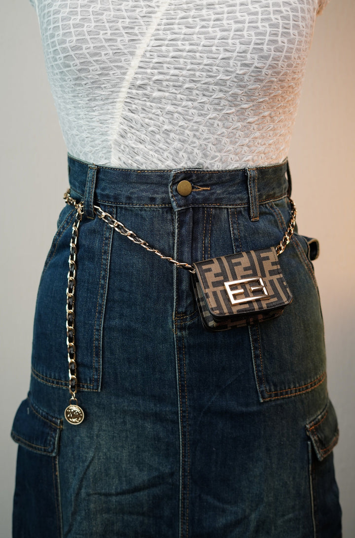 Trendy Waist Chain and Petite Mini Bag Combo