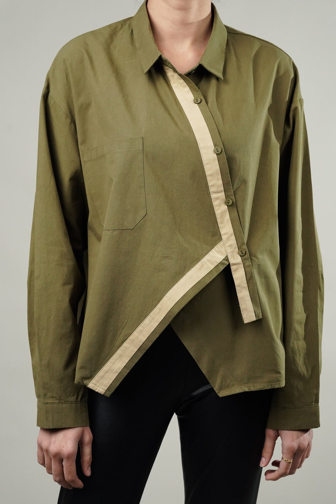 Olive green oversized shirt for vacation