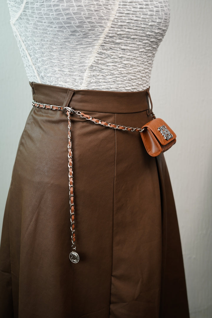 Compact Crossbody on a Stylish Chain Waist Belt