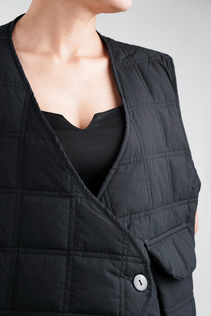 Ink Black Quilted Vest