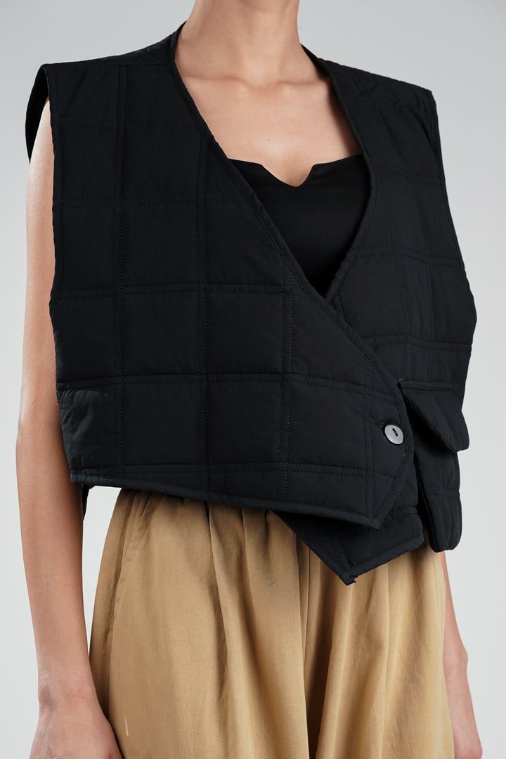 Ink Black Quilted Vest