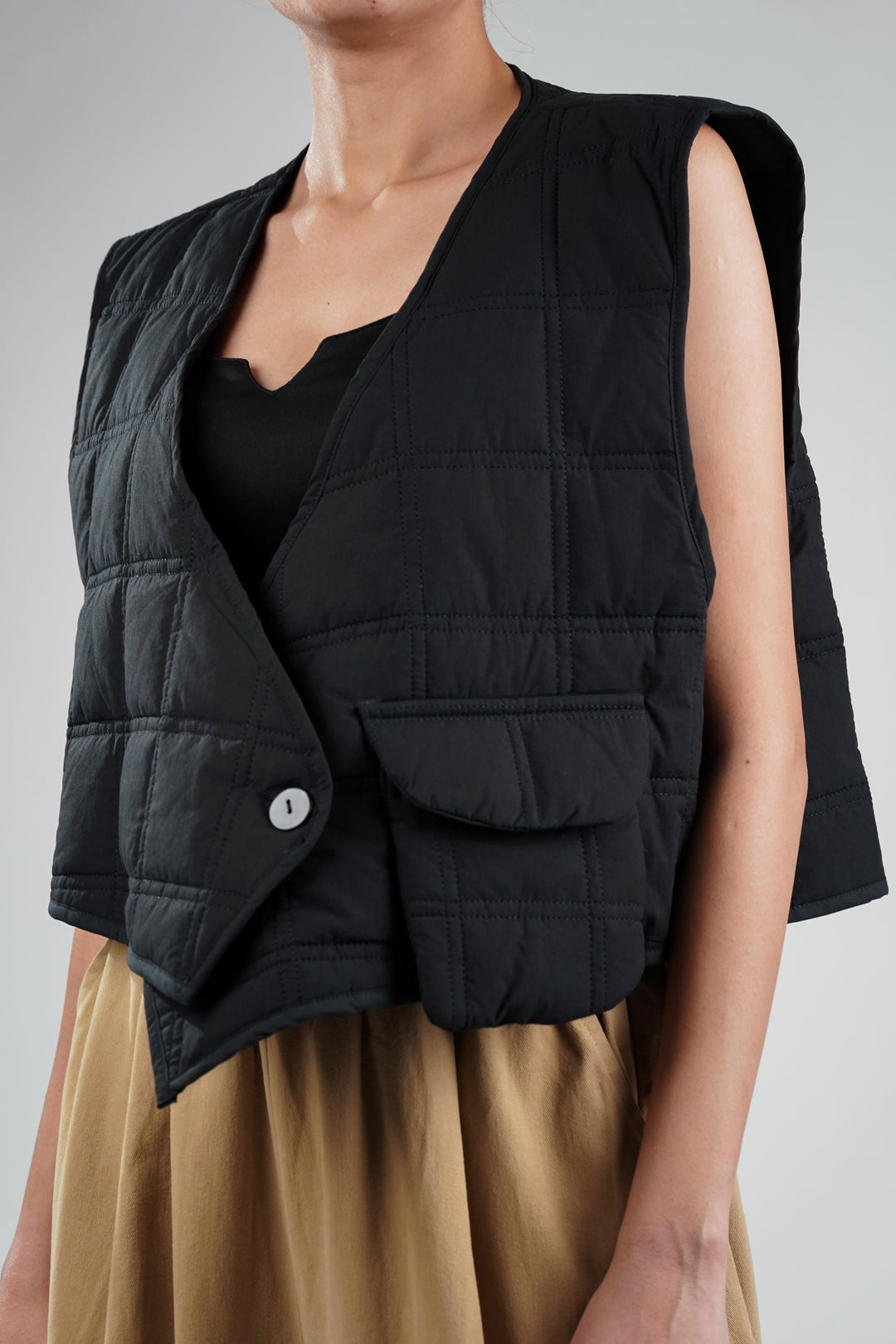 Ink Black Quilted Vest