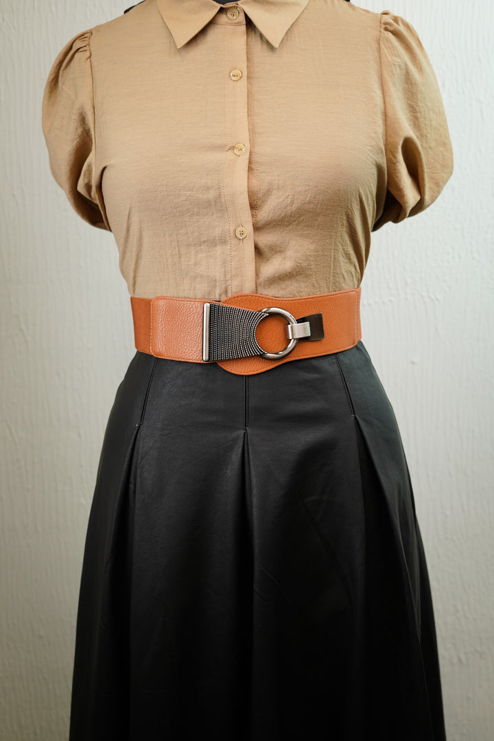 Tan brown belt with 28" stretchable length