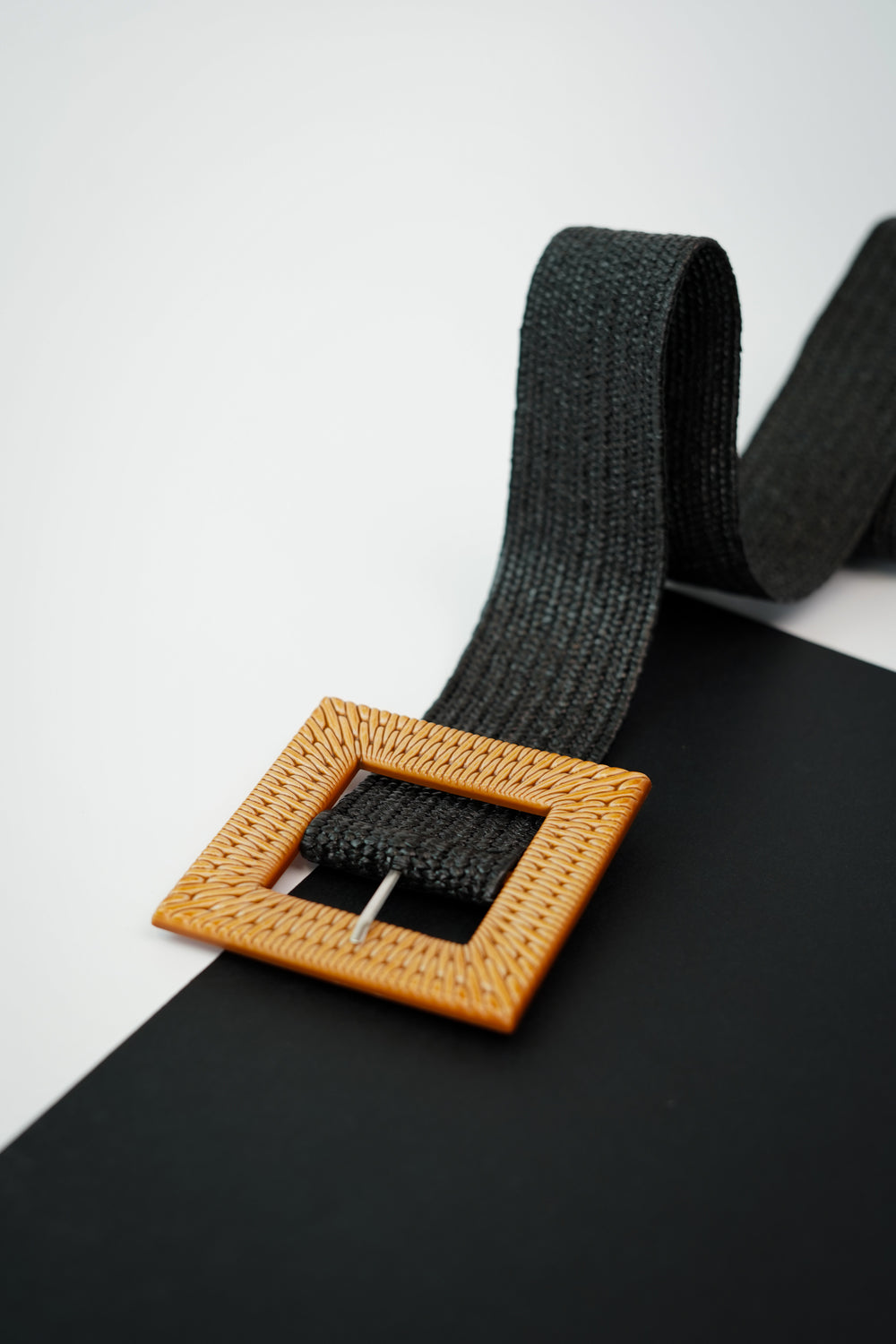 CloseUp Detail Stylish Coal Craft Stretchable Belt