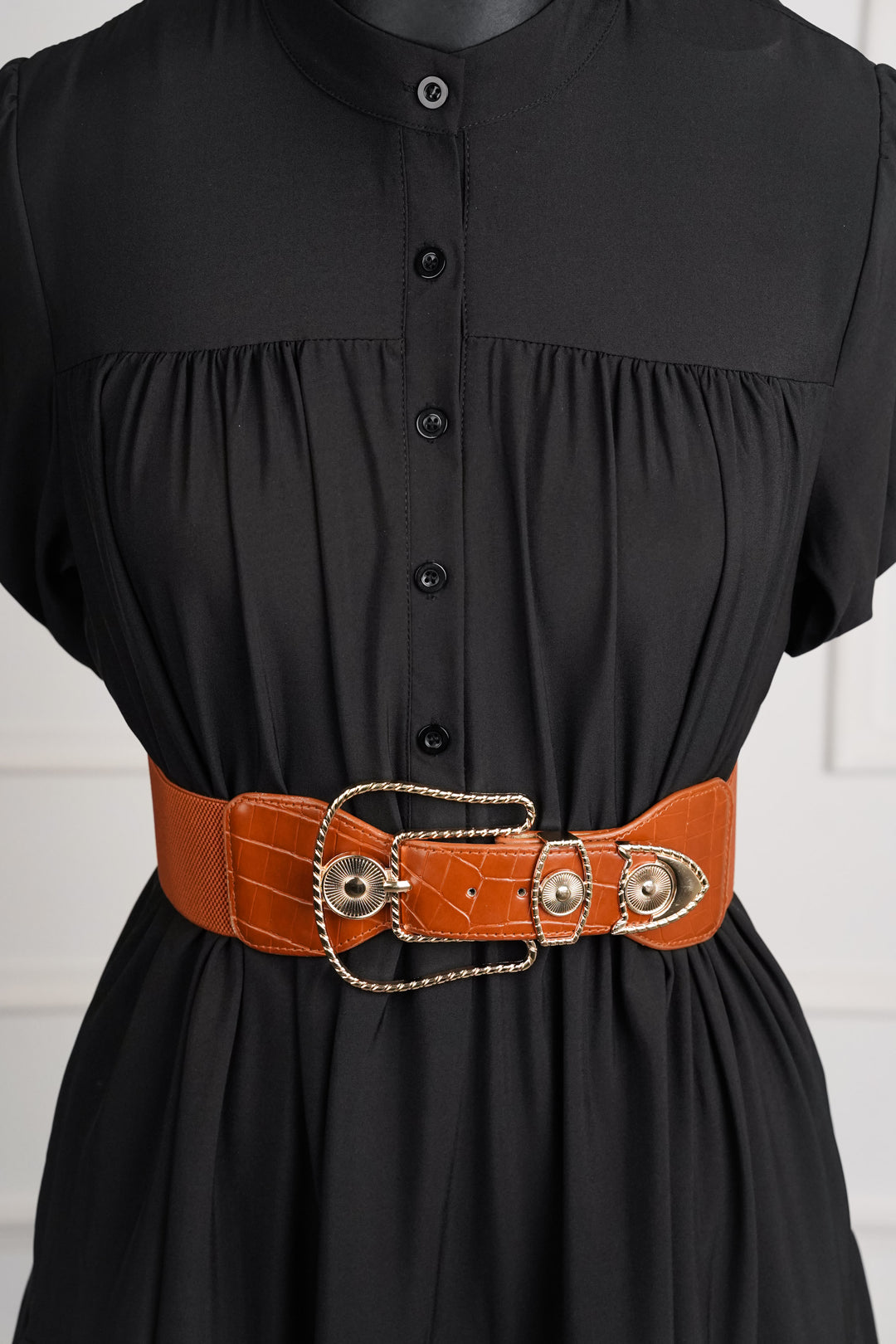 Stretchable belt with pin buckle for women