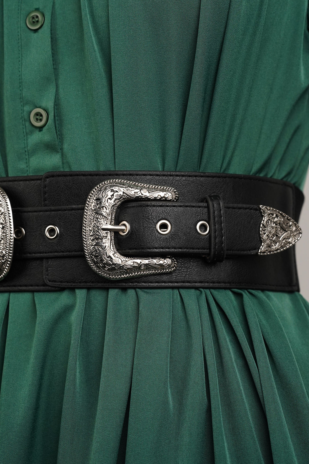 Versatile double buckle belt for women's outfits