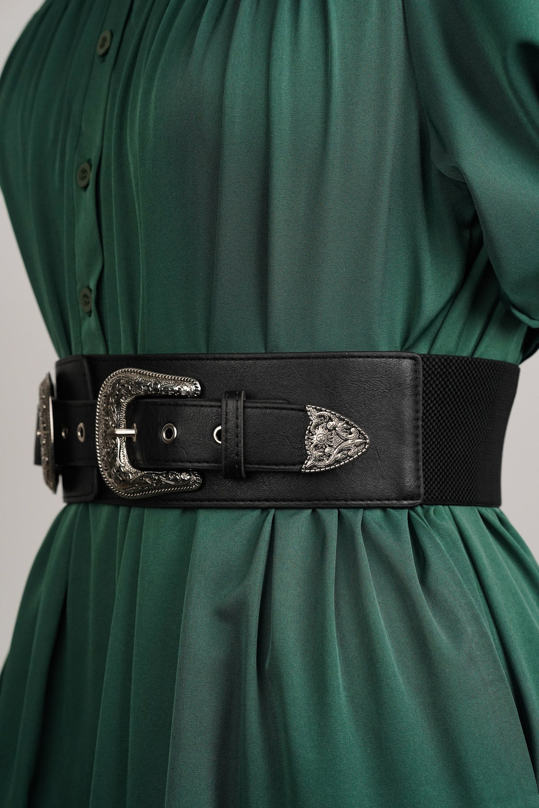 Oxidised silver belt with adjustable strap