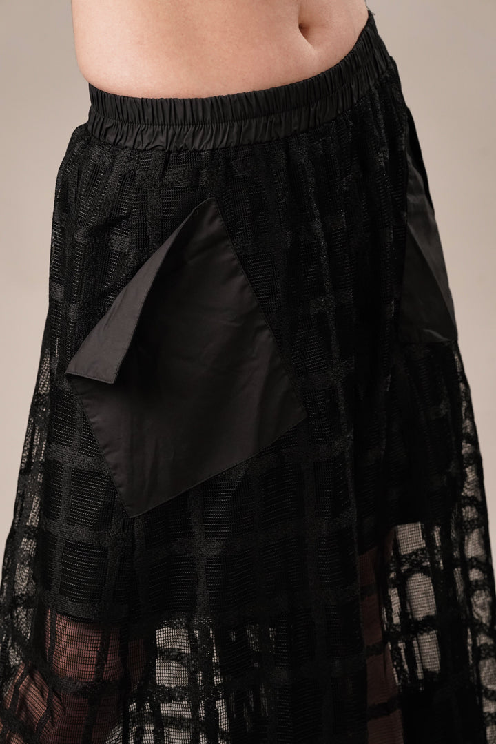 Sheer Net Black Culottes