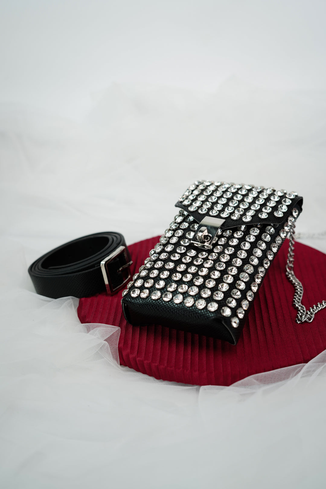 Fashionable Rhinestone Waist Pouch