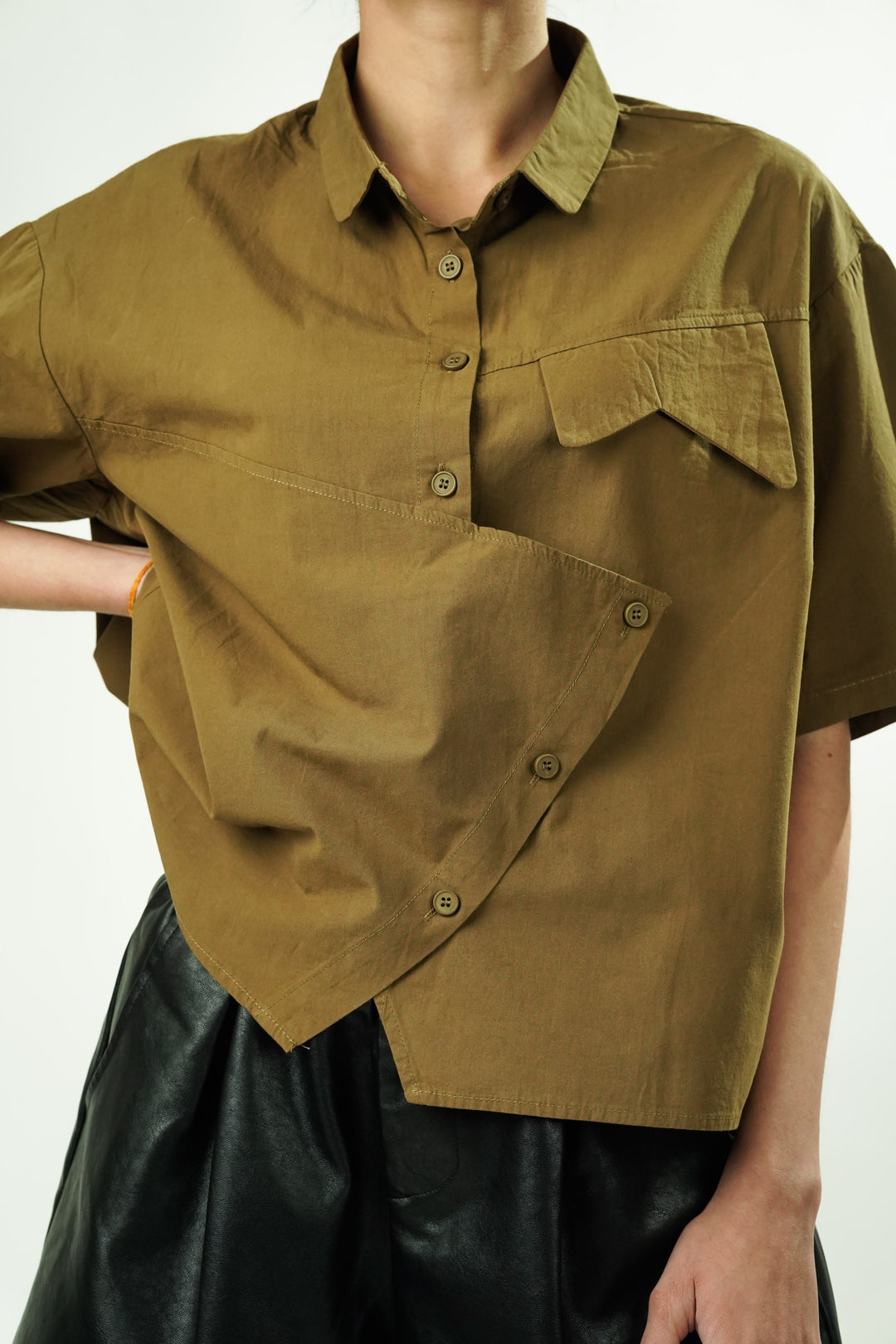 Stylish olive green oversized shirts for summer 