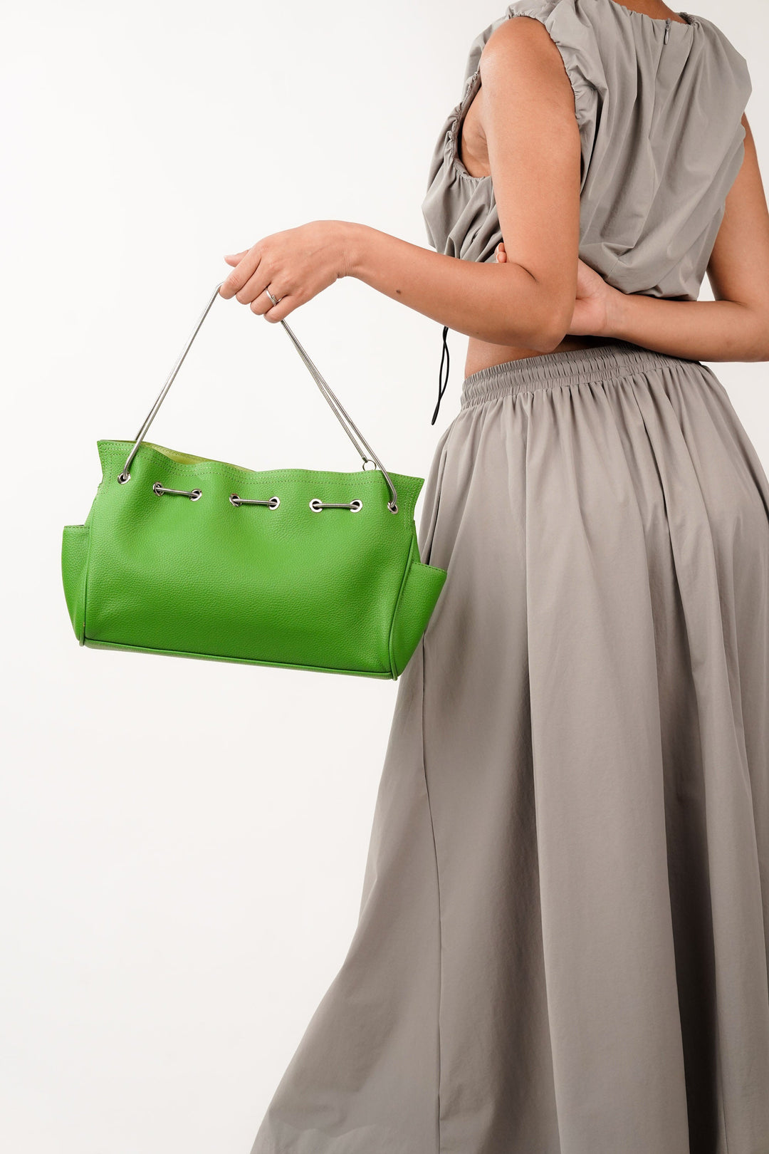 Solid Green Shoulder Bag