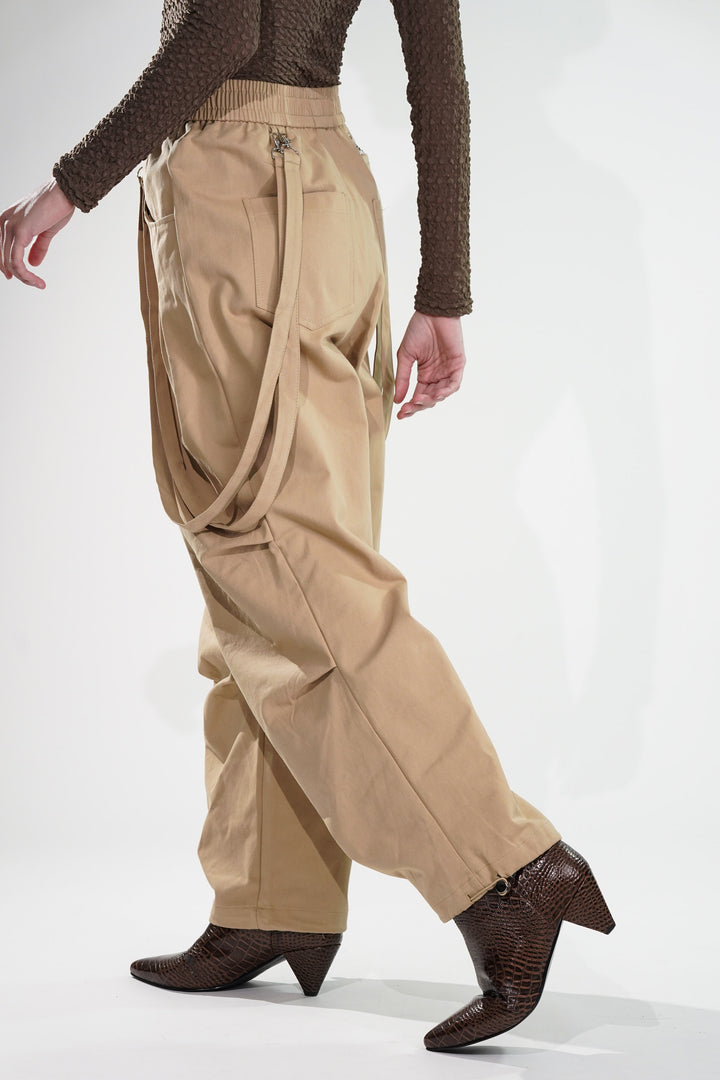 Elasticated waist side pockets cargo pants