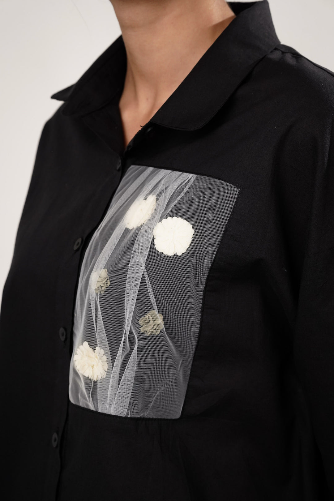 Jasmine Black Bloom Shirt