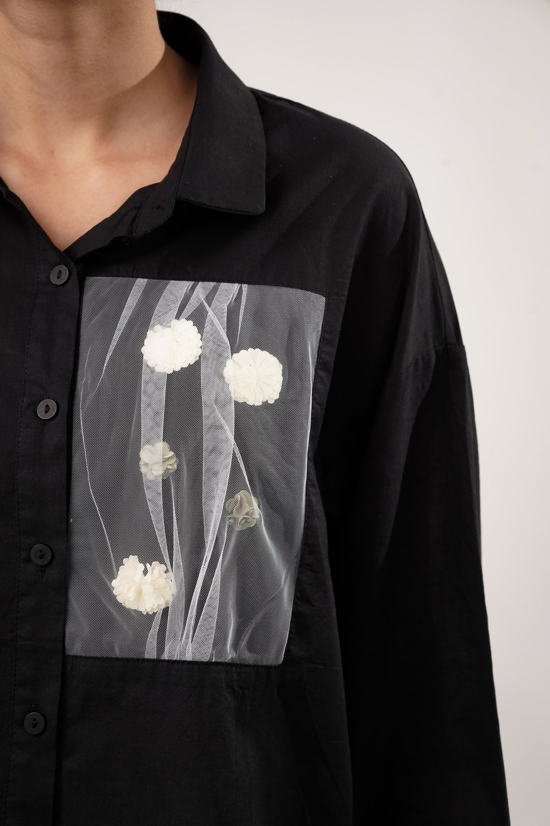 Jasmine Black Bloom Shirt