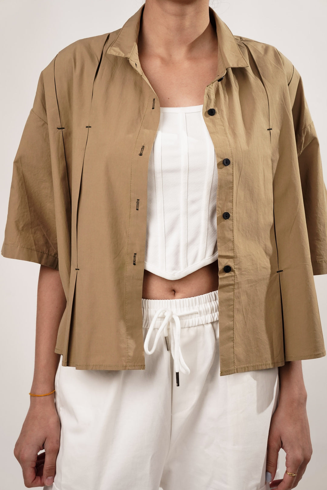 Brunette Breeze Pleated Shirt