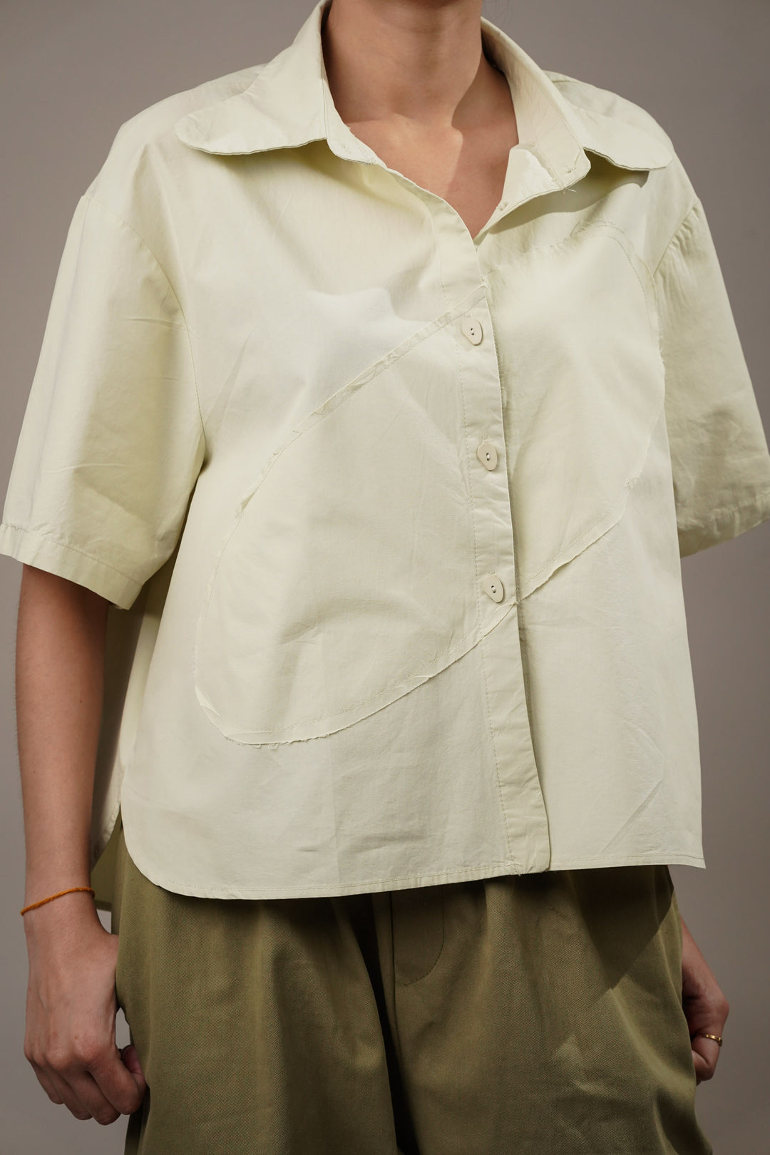 Lime Cream Oversized Shirt for Women