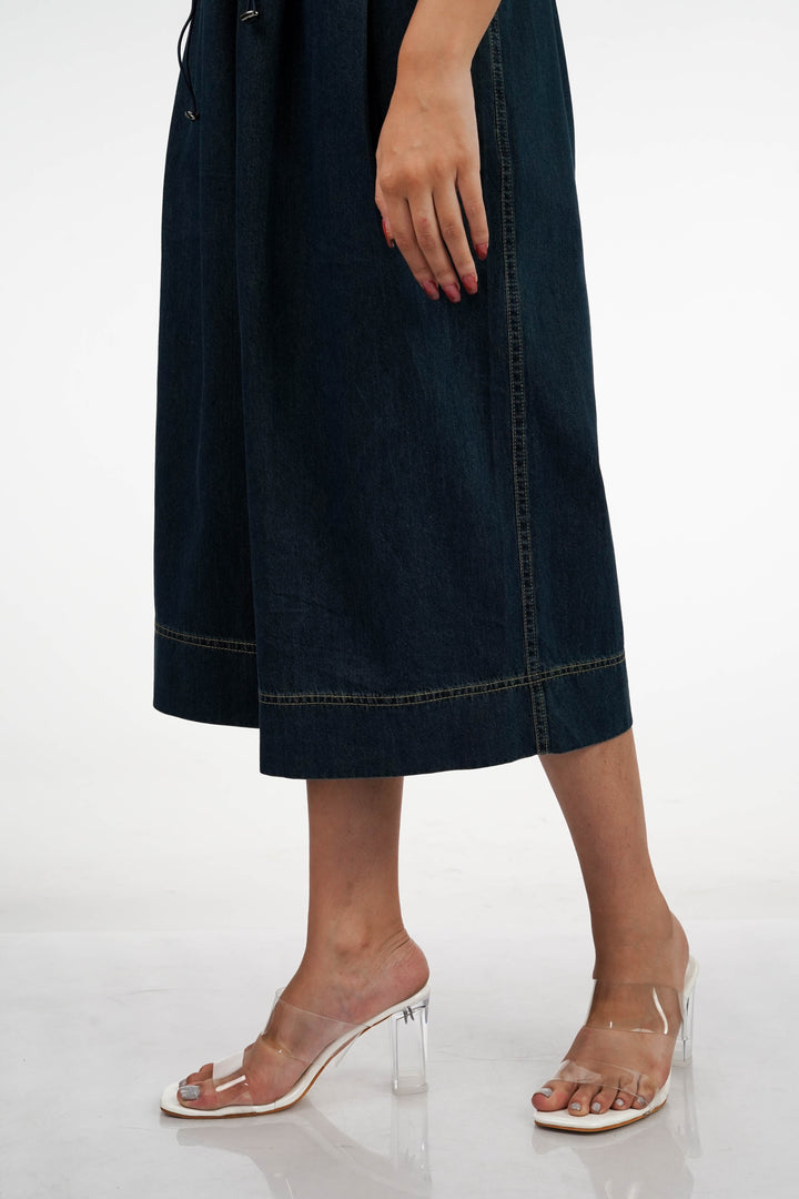 Cotton Denim Shirt And Pant Coord Set