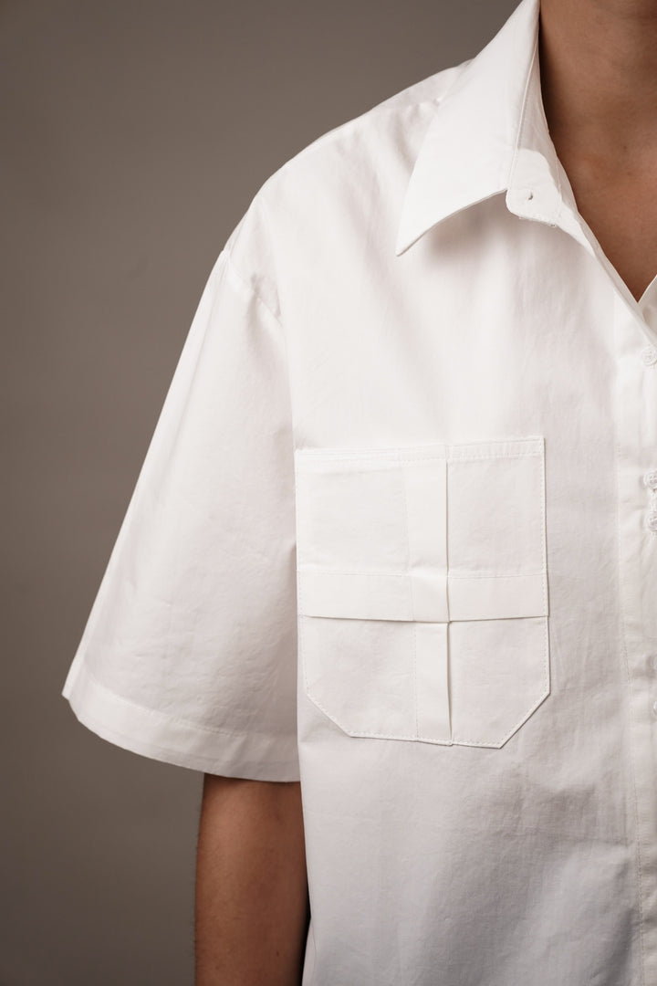 Women's oversized white cotton blend shirts