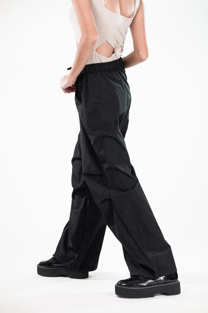 Black Cargo Pants With Detachable Skirt