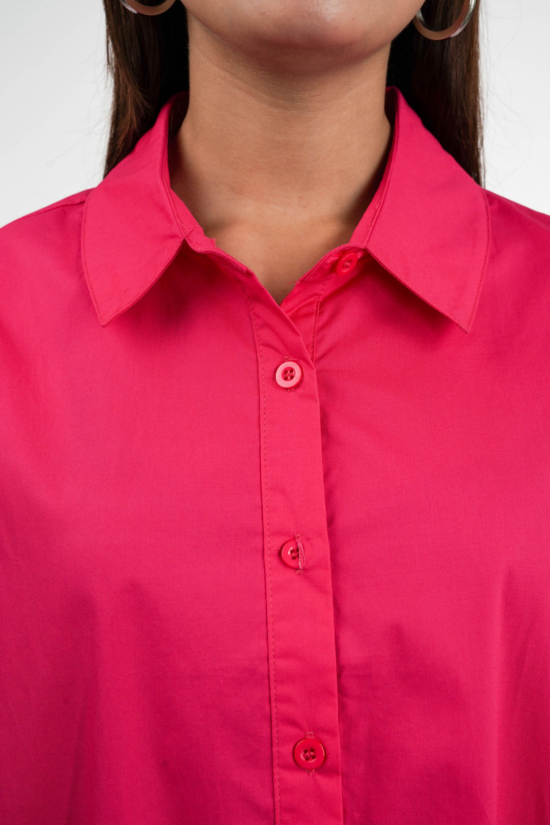 Pink Asymmetric Hem Shirt