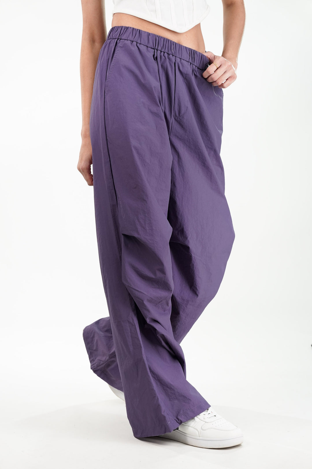 Violet Cargo Pants With Detachable Skirt