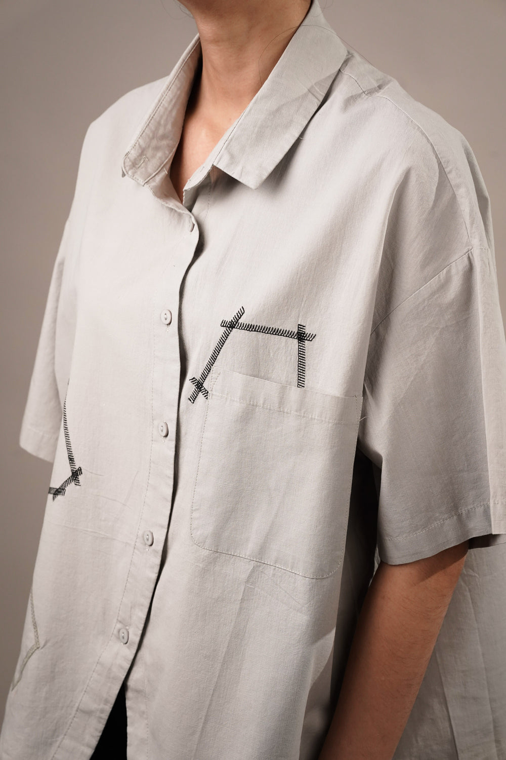 Comfortable cotton blend oversized shirt