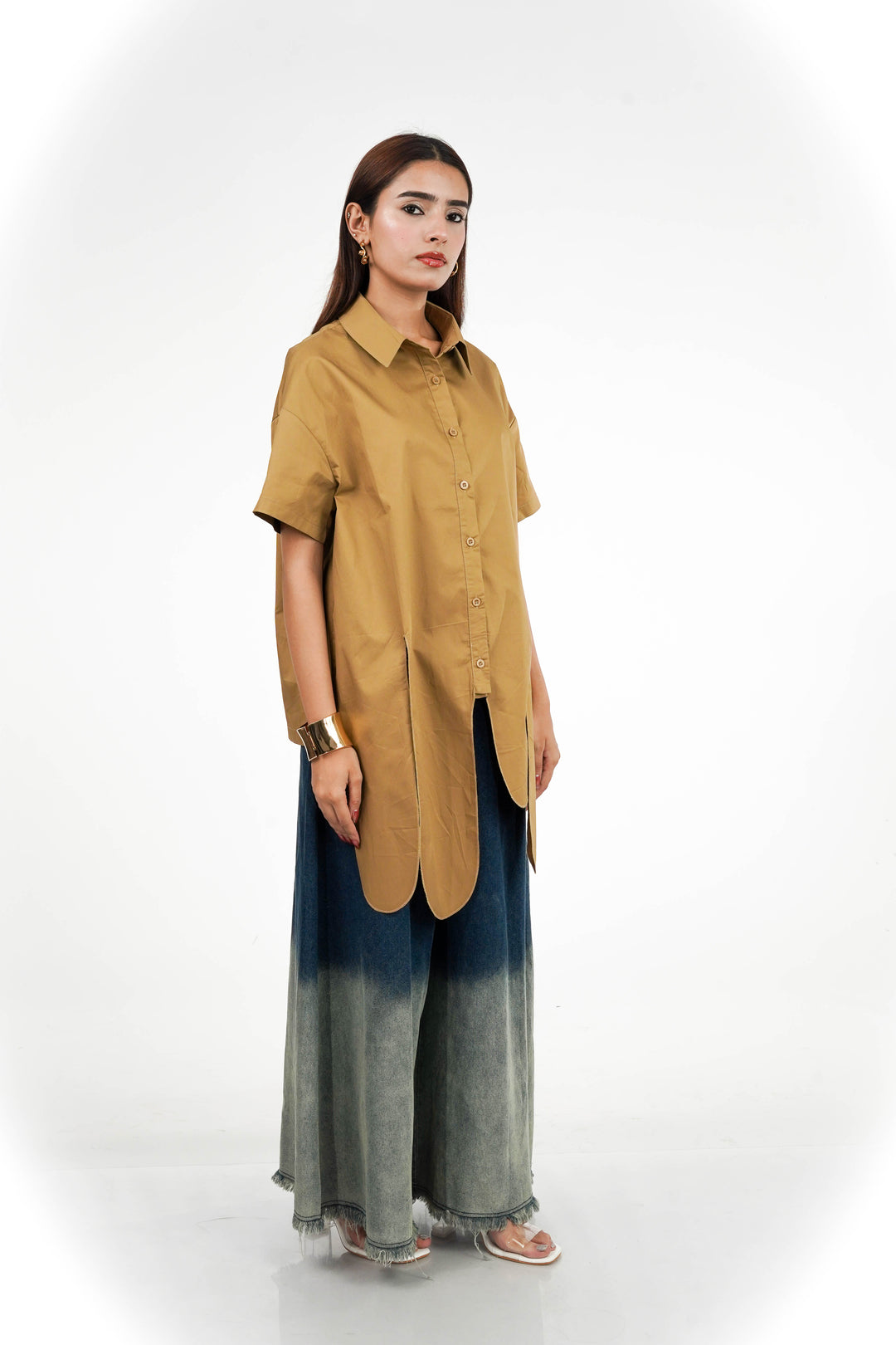 Sand Drift Asymmetric Hem Shirt