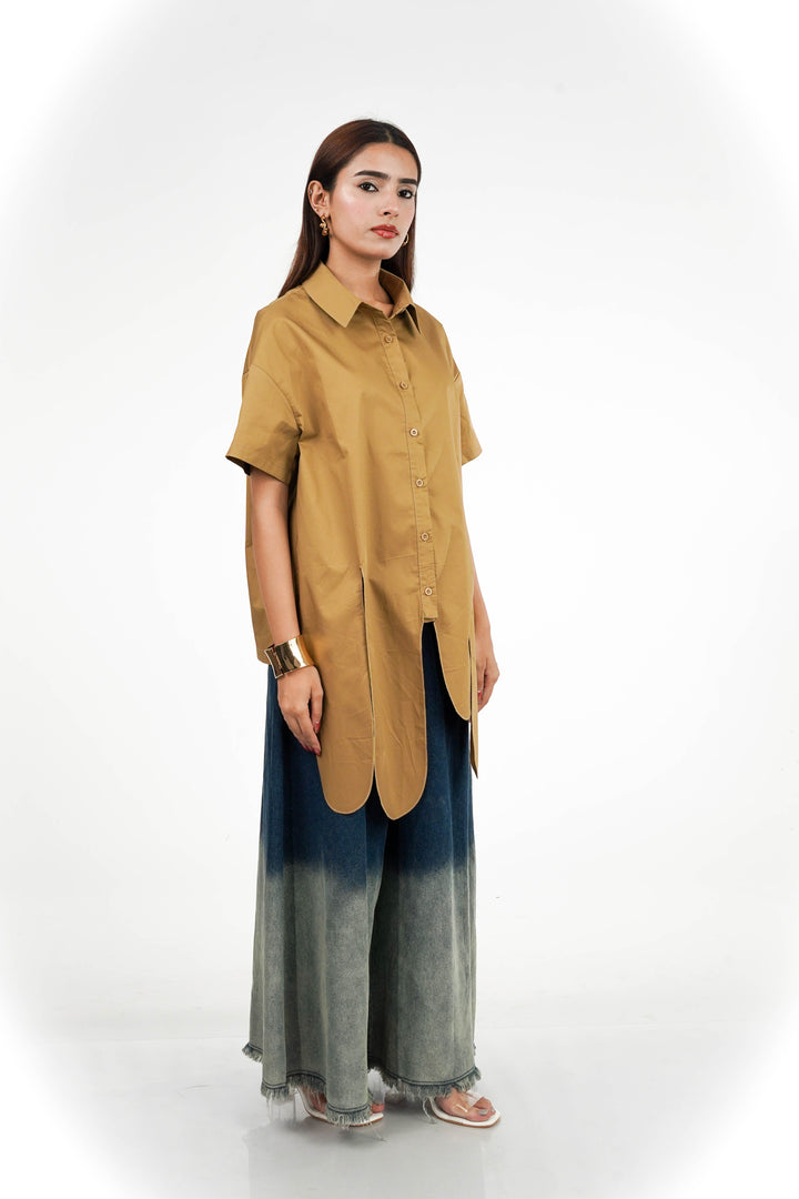Sand Drift Asymmetric Hem Shirt
