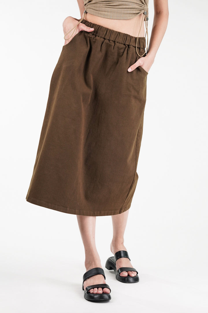 Cedar Brown Straight Fit Skirt