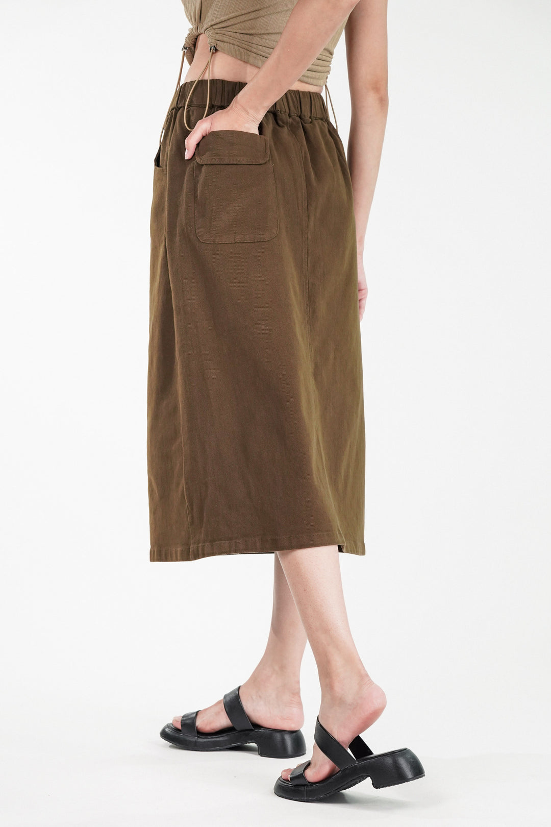 Cedar Brown Straight Fit Skirt