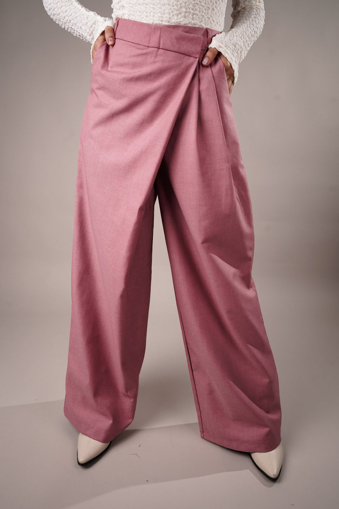 Wrapped Pink Asymmetrical Pants