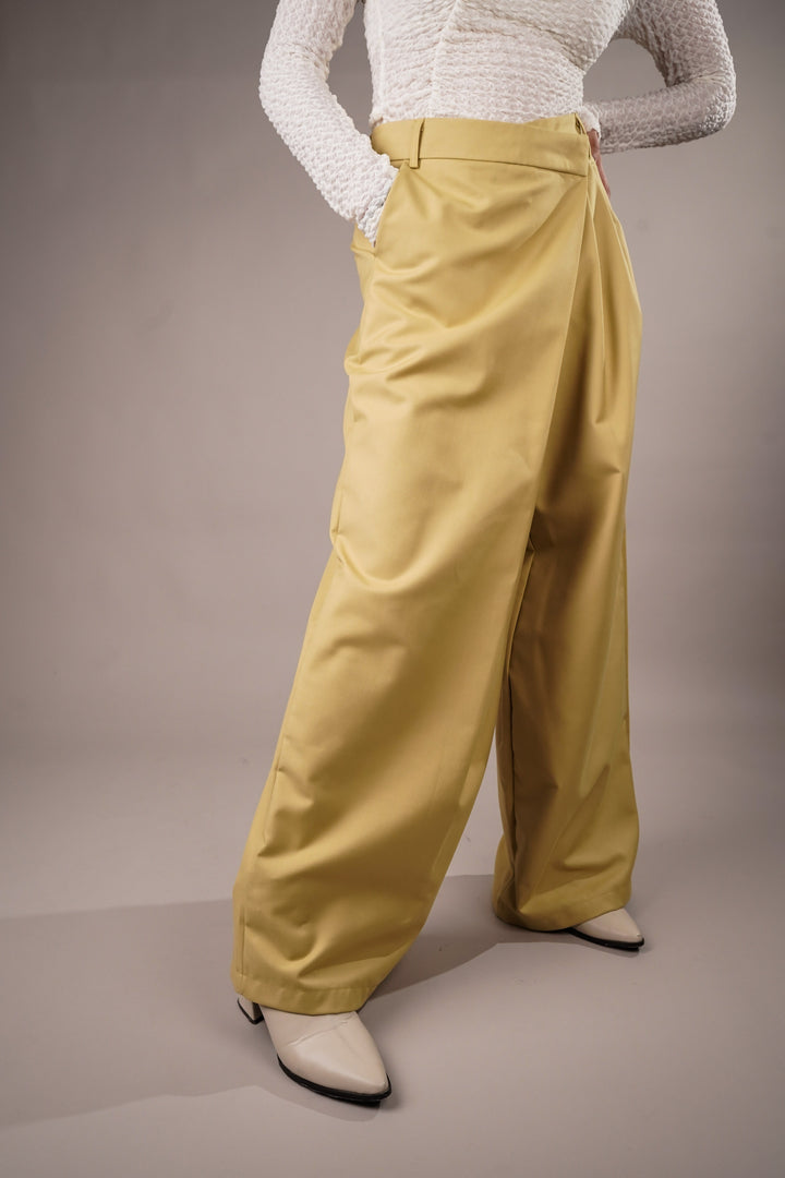 Versatile yellow pants suitable for work and events