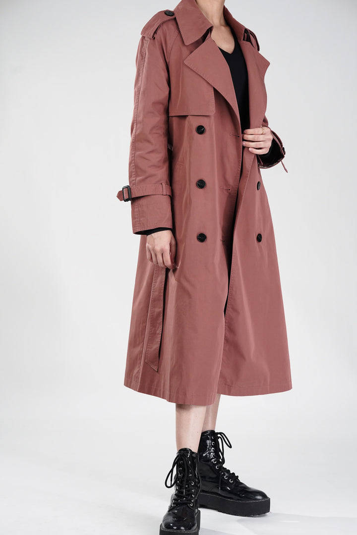 Flamingo Long Trench Coat