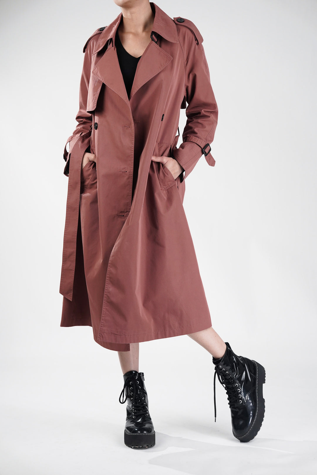 Flamingo Long Trench Coat