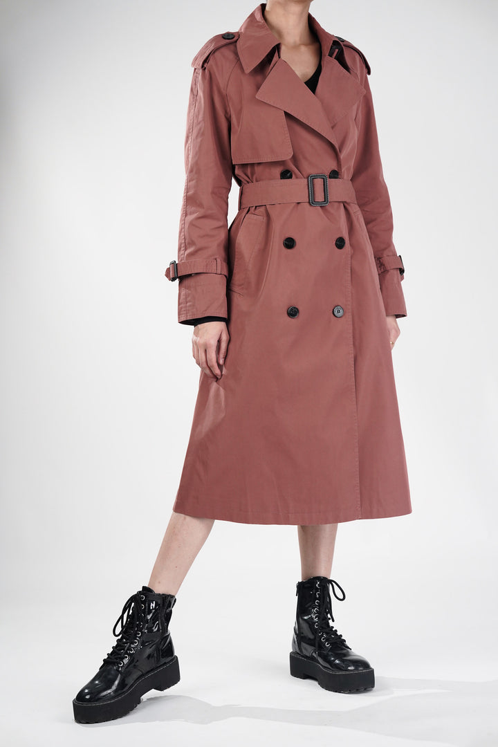 Flamingo Long Trench Coat