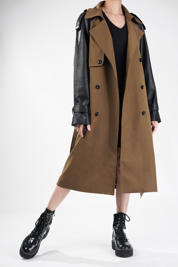 Cinnamon Long Trench Coat