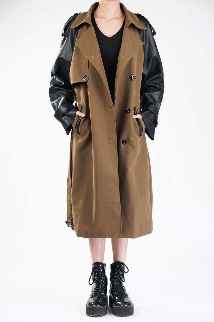 Cinnamon Long Trench Coat