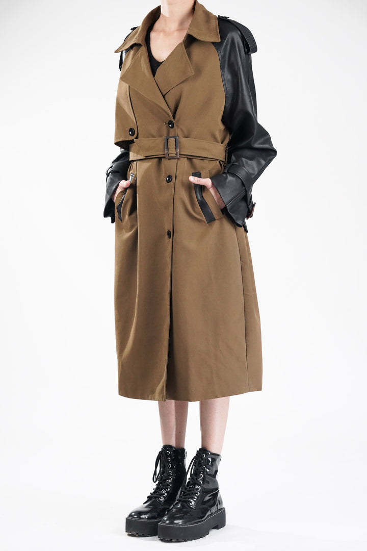 Cinnamon Long Trench Coat