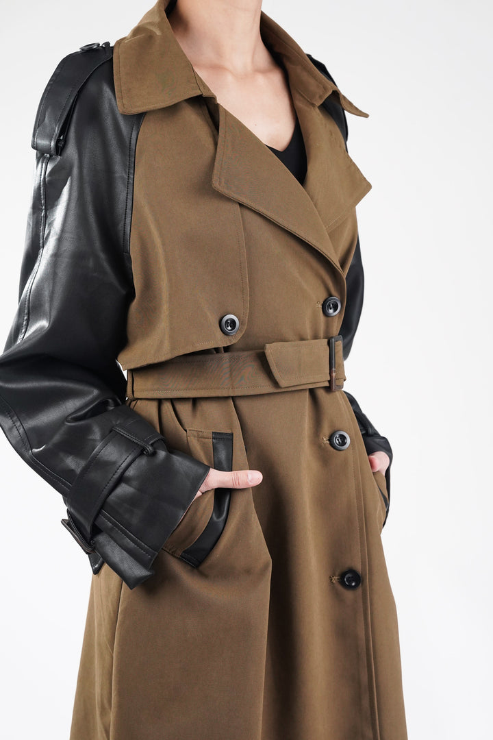 Cinnamon Long Trench Coat