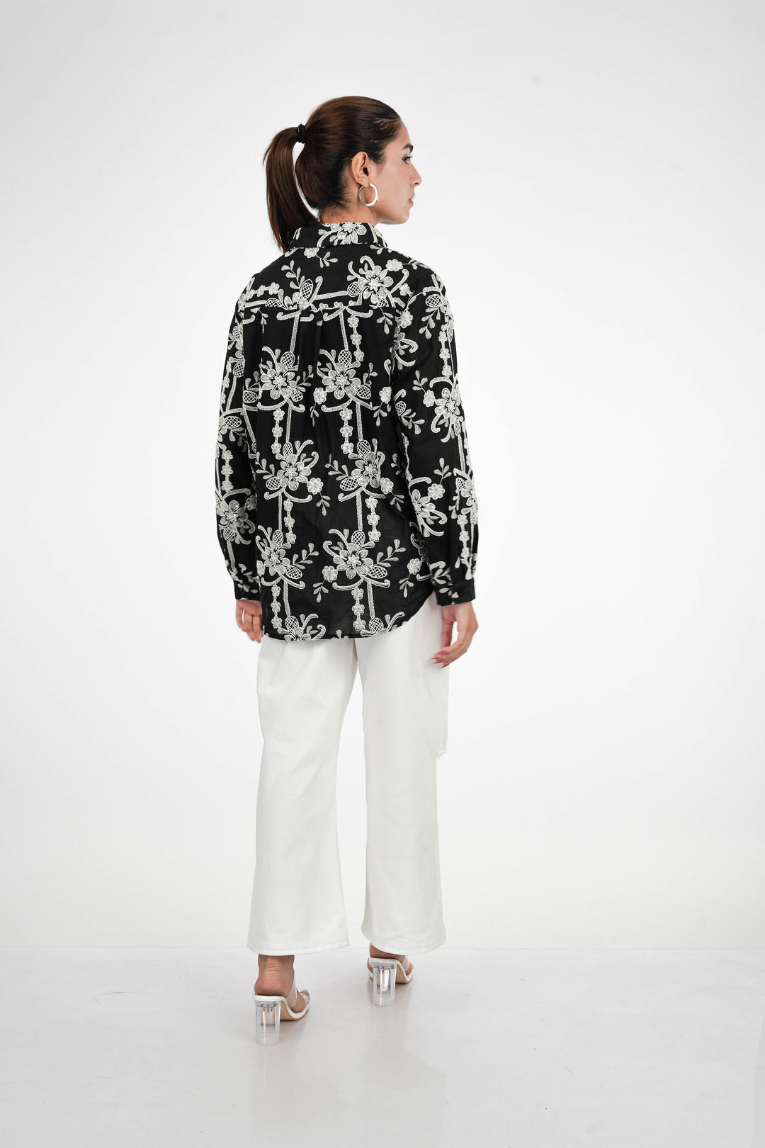 Royal Black Embellished Shirt