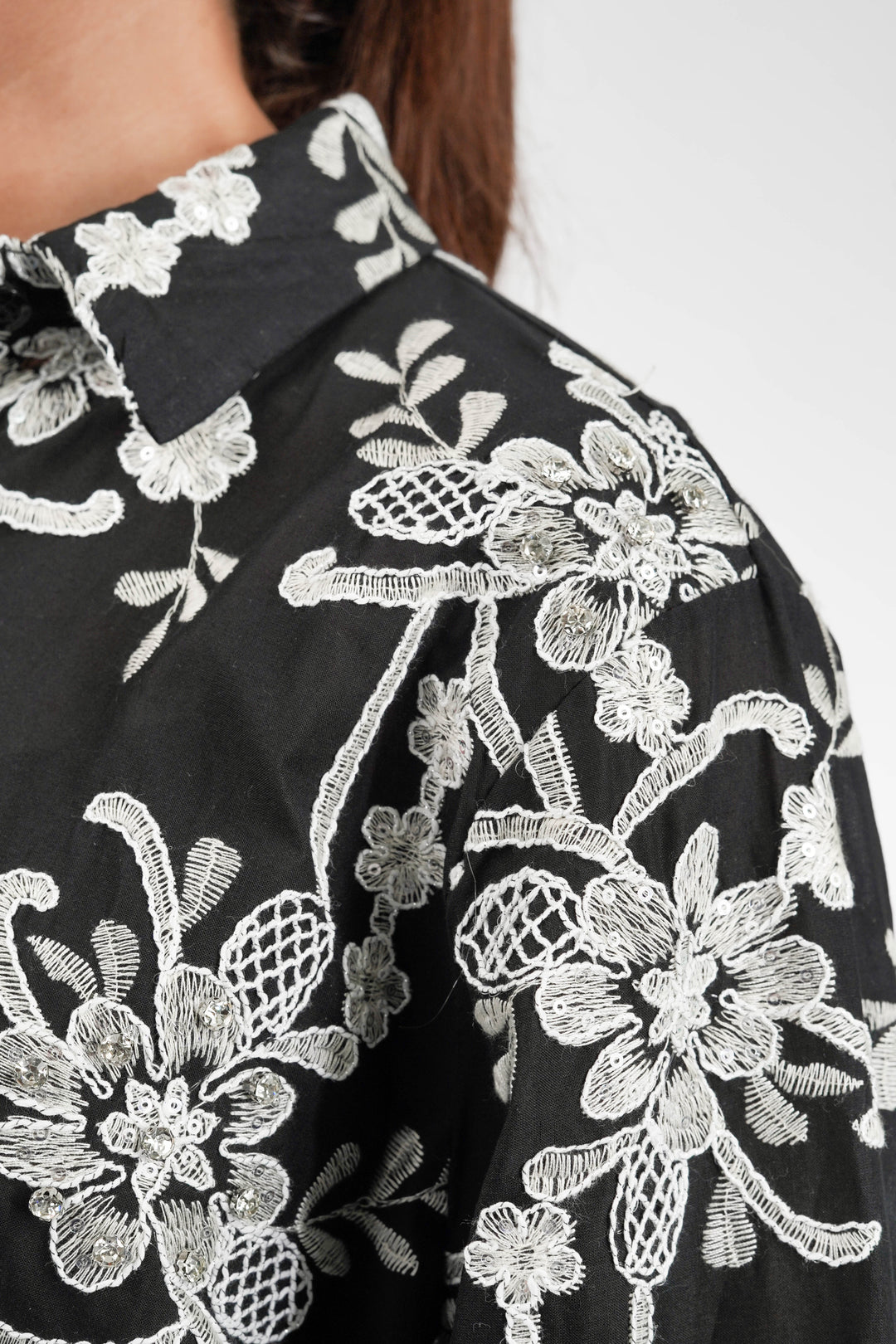 Royal Black Embellished Shirt