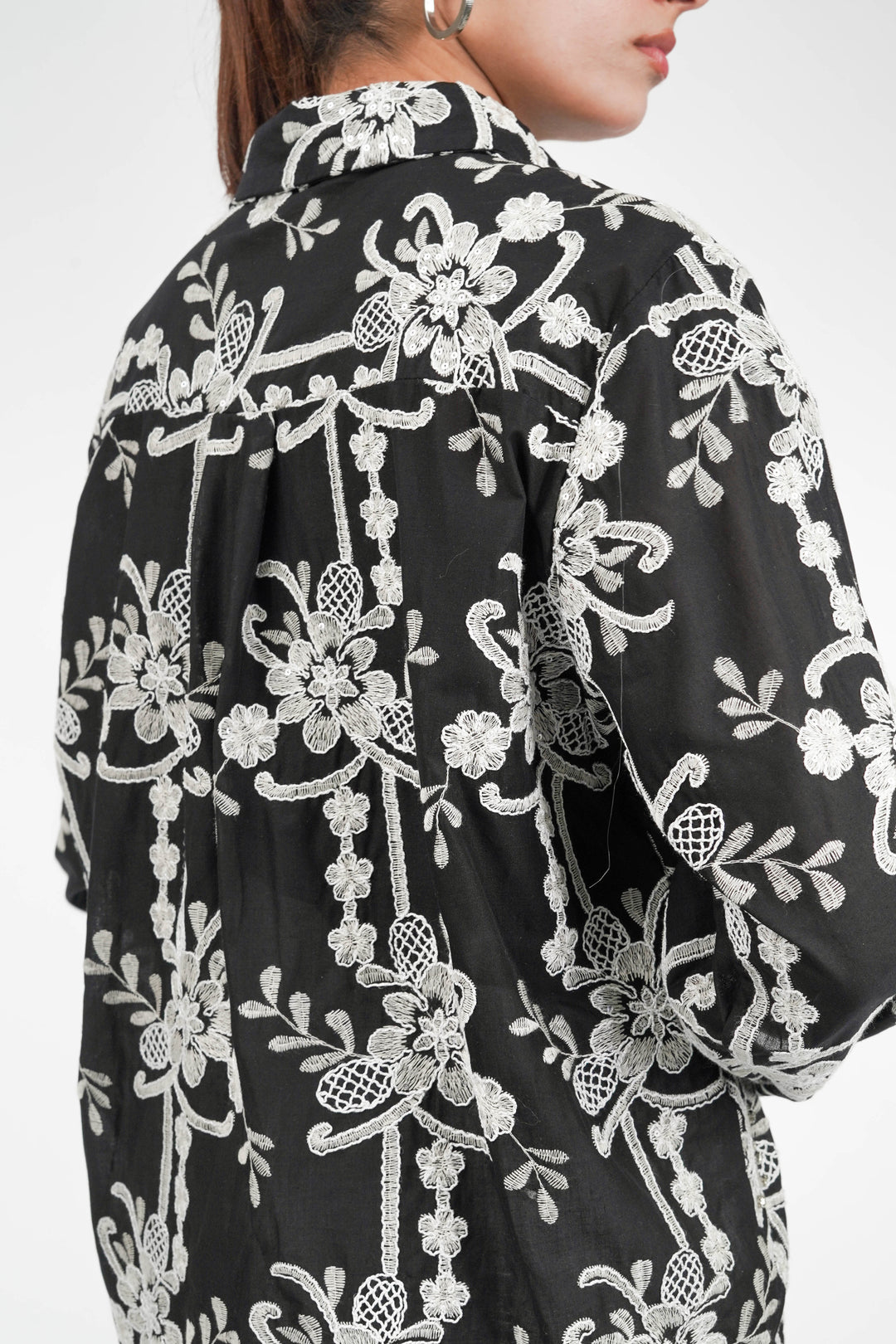 Royal Black Embellished Shirt