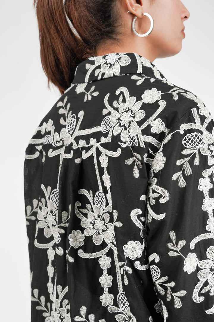 Royal Black Embellished Shirt