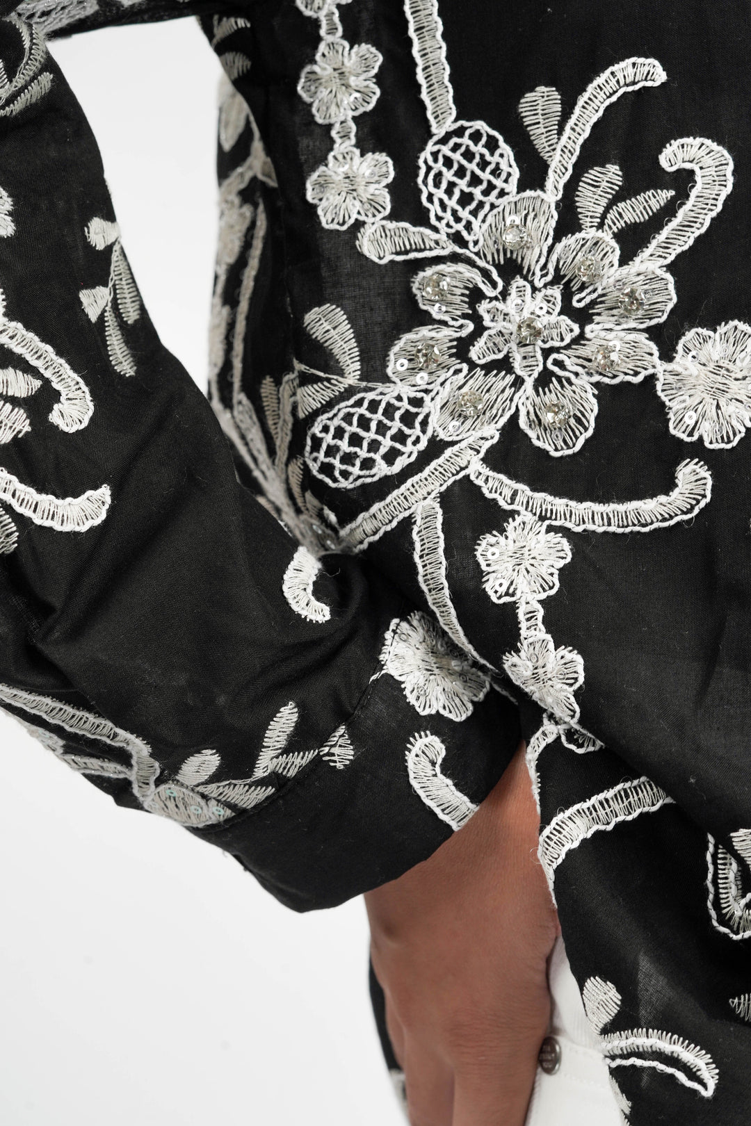 Royal Black Embellished Shirt