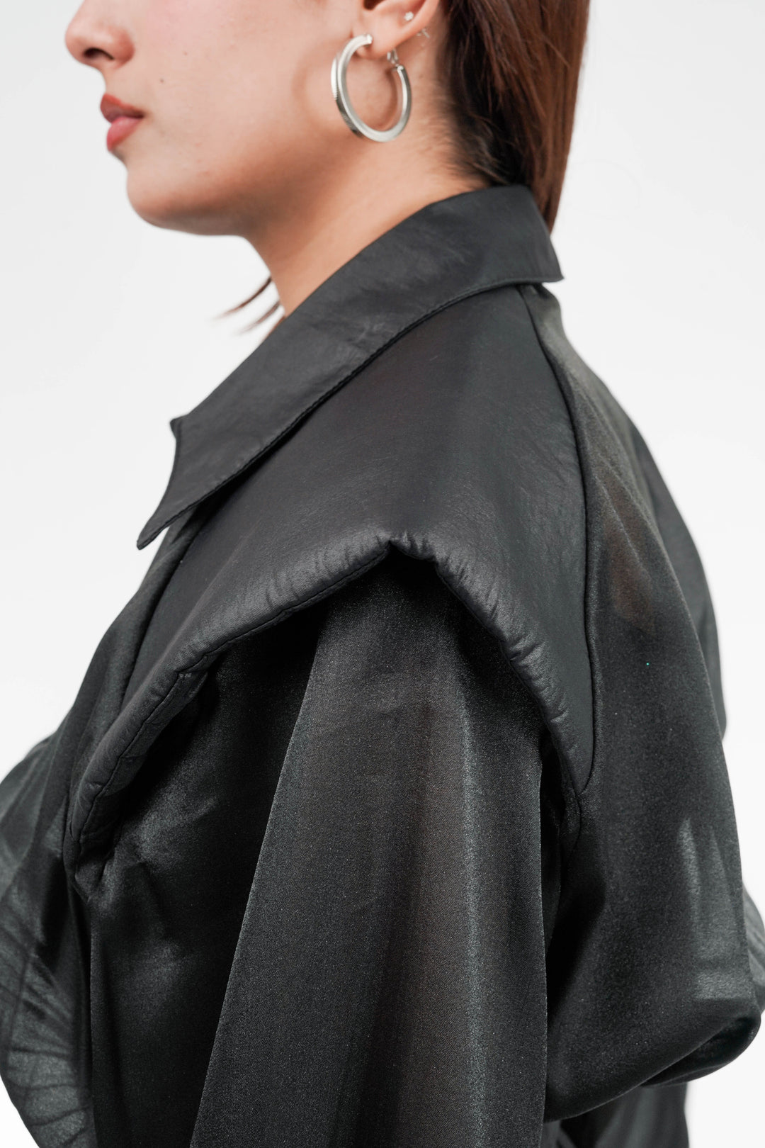 Black Sheer Crop Shirt