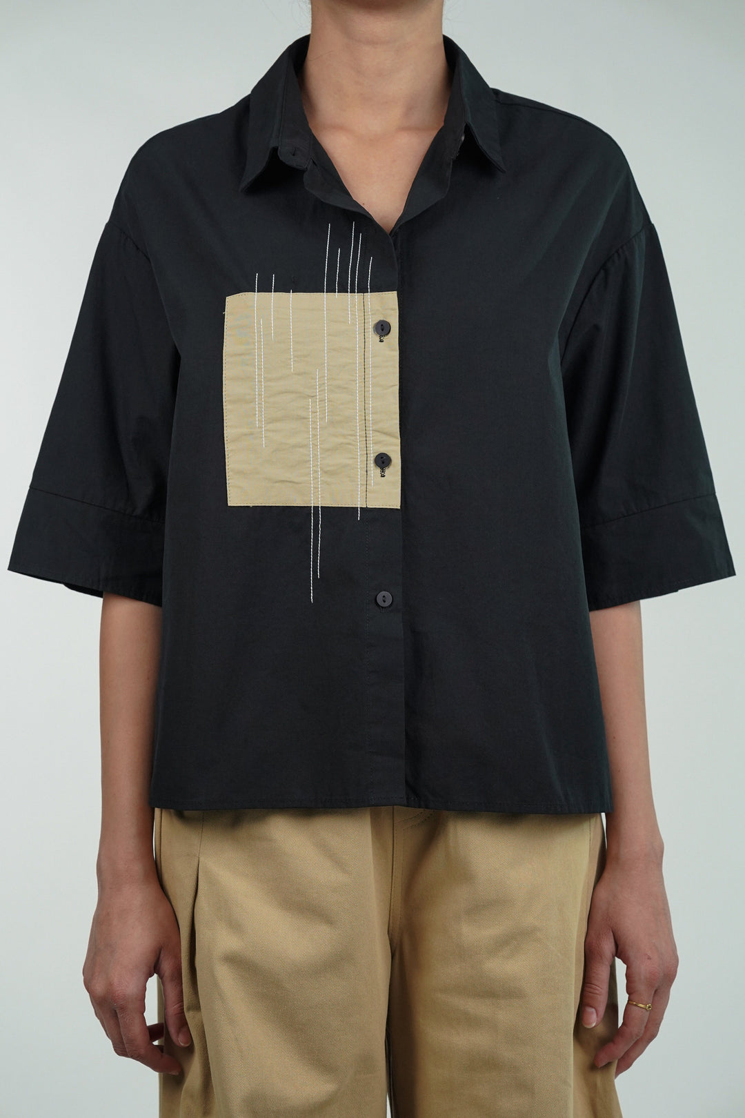 Black Patch Oversized Shirt