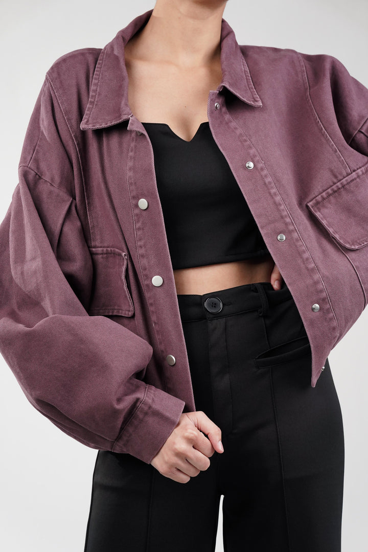 Light Plum Crop Jacket