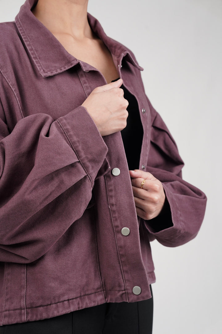 Light Plum Crop Jacket